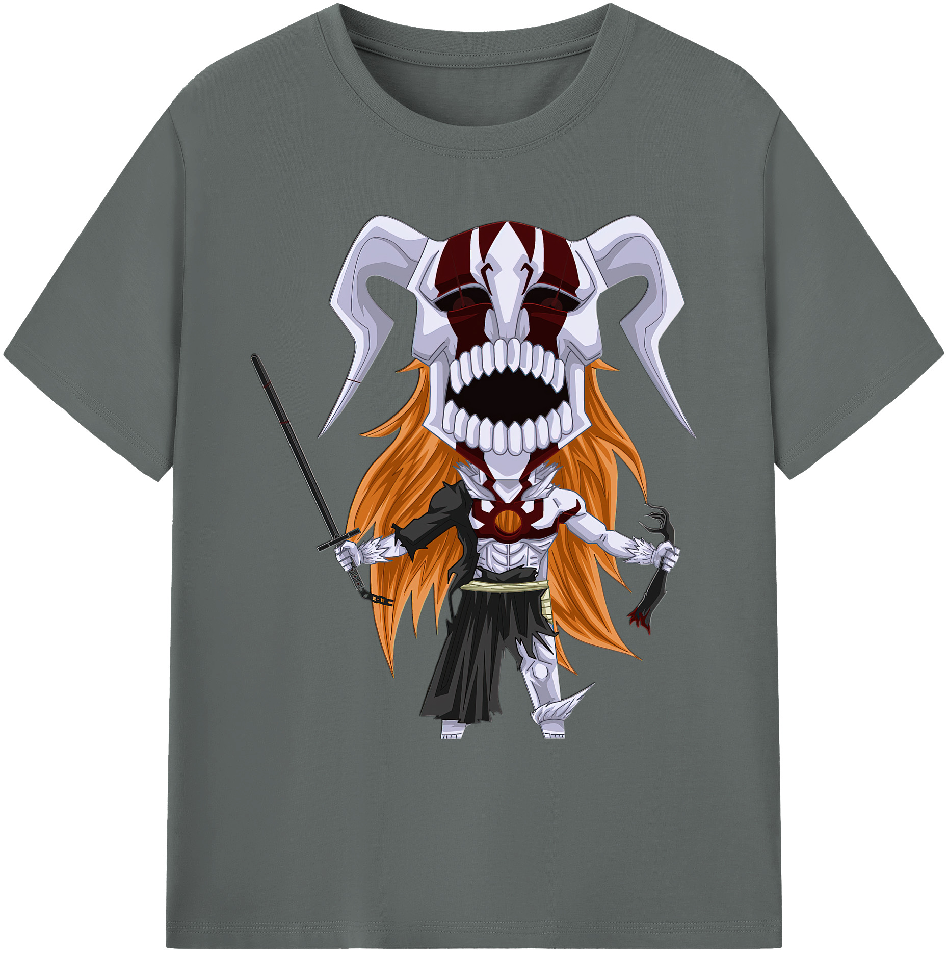 （画像用） ブリーチ 黒崎一護（くろさき いちご）BLEACH Kurosaki Ichigo 綿100％ メンズ半袖Tシャツ｜肌触りやわらか＆通気性
